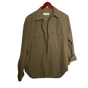Buck Mason Tough Twill Workshirt on Olive Green sz L